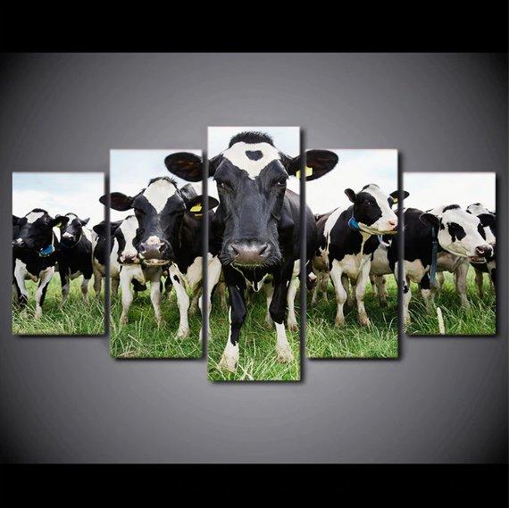 Country Black Cows Cow – Animal Canvas Wall Art