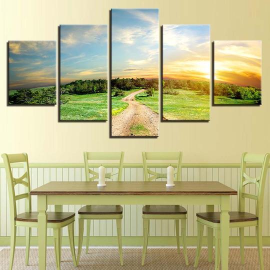 Country Road At Sunset – Nature Canvas Wall Art