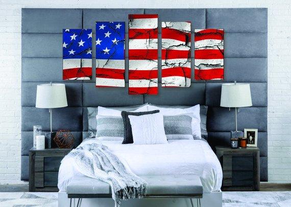 Cracked Flag – Abstract Canvas Wall Art