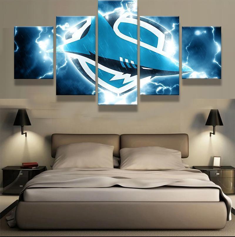 Cronulla Sharks Nrl Football Canvas Wall Art