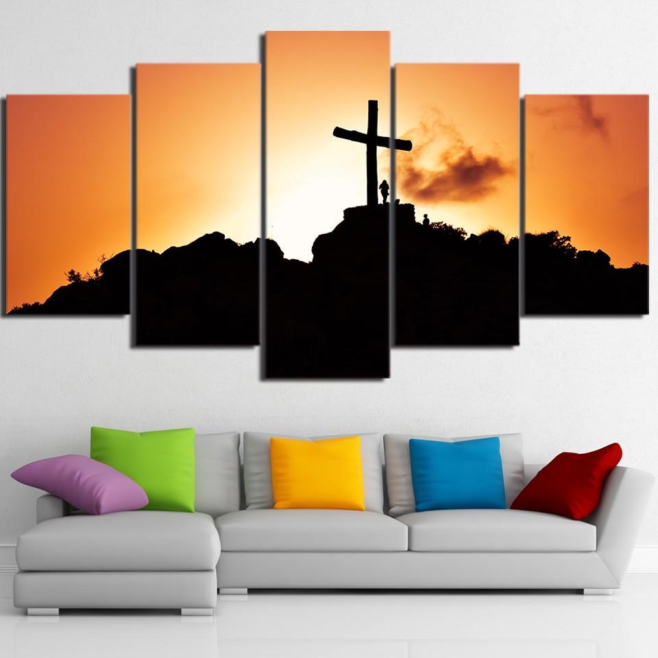 Cross On The Mountain 01 – Religion Canvas Wall Art