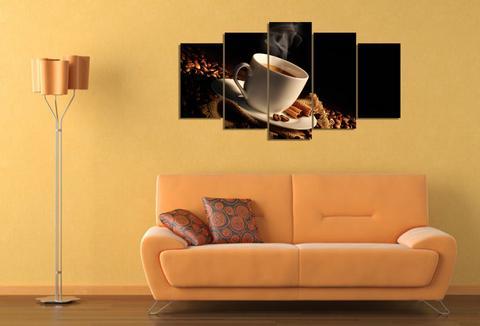 Cup Of Coffee And Coffee Beans – Nature Canvas Wall Art
