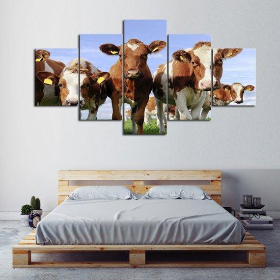 Curious Guernseys Cow – Animal Canvas Wall Art