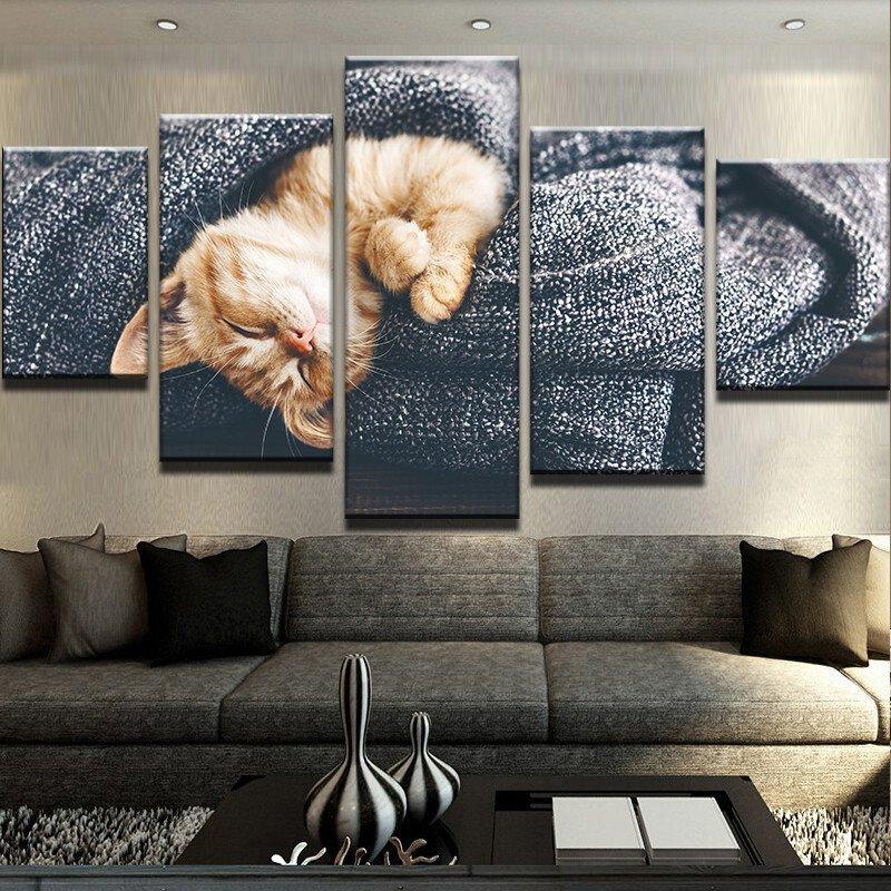 Cute Cat Cuadros – Animal Canvas Wall Art