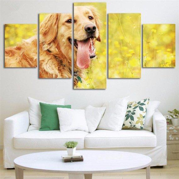 Cute Golden Retriever Beautiful Dog – Canvas Wall Art
