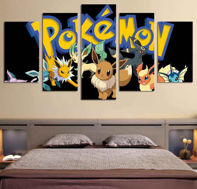 Cute Pokemon Anime Kids – Cartoon Canvas Wall Art