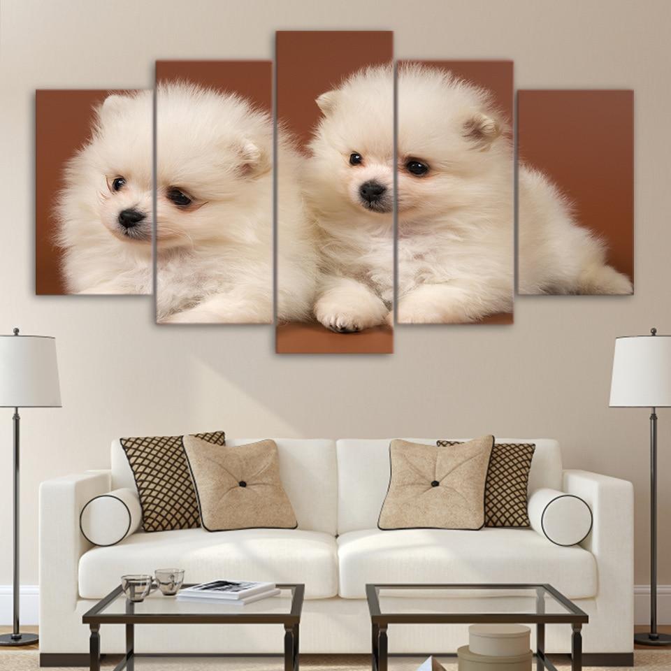 Cute Two Small Dogs – Animal Canvas Wall Art
