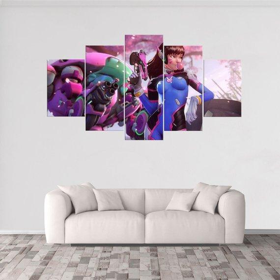 D.Va Overwatch Gaming Canvas Wall Art