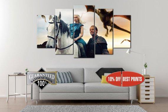 Daenerys Targaryen Game Of Thrones Movie Canvas Wall Art