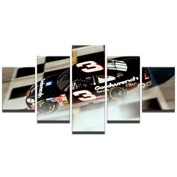 Dale Earnhardt Nascar Goodwrench Black Silver Race Car Racing Canvas Wall Art