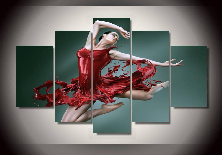 Dance Of The Red Skirt Girl – Abstract Canvas Wall Art