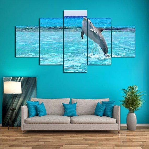 Dancing Dolphin 05 – Animal Canvas Wall Art