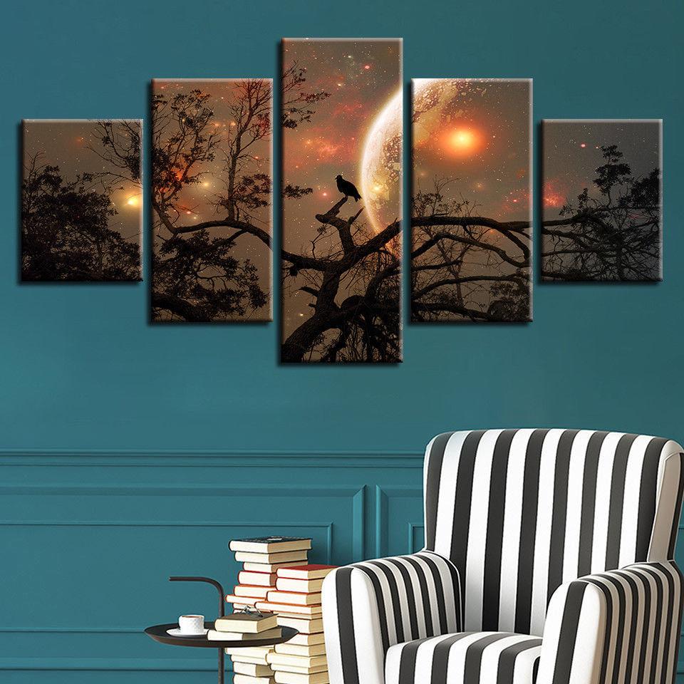 Dark Tree Moon Space – Movie Canvas Wall Art