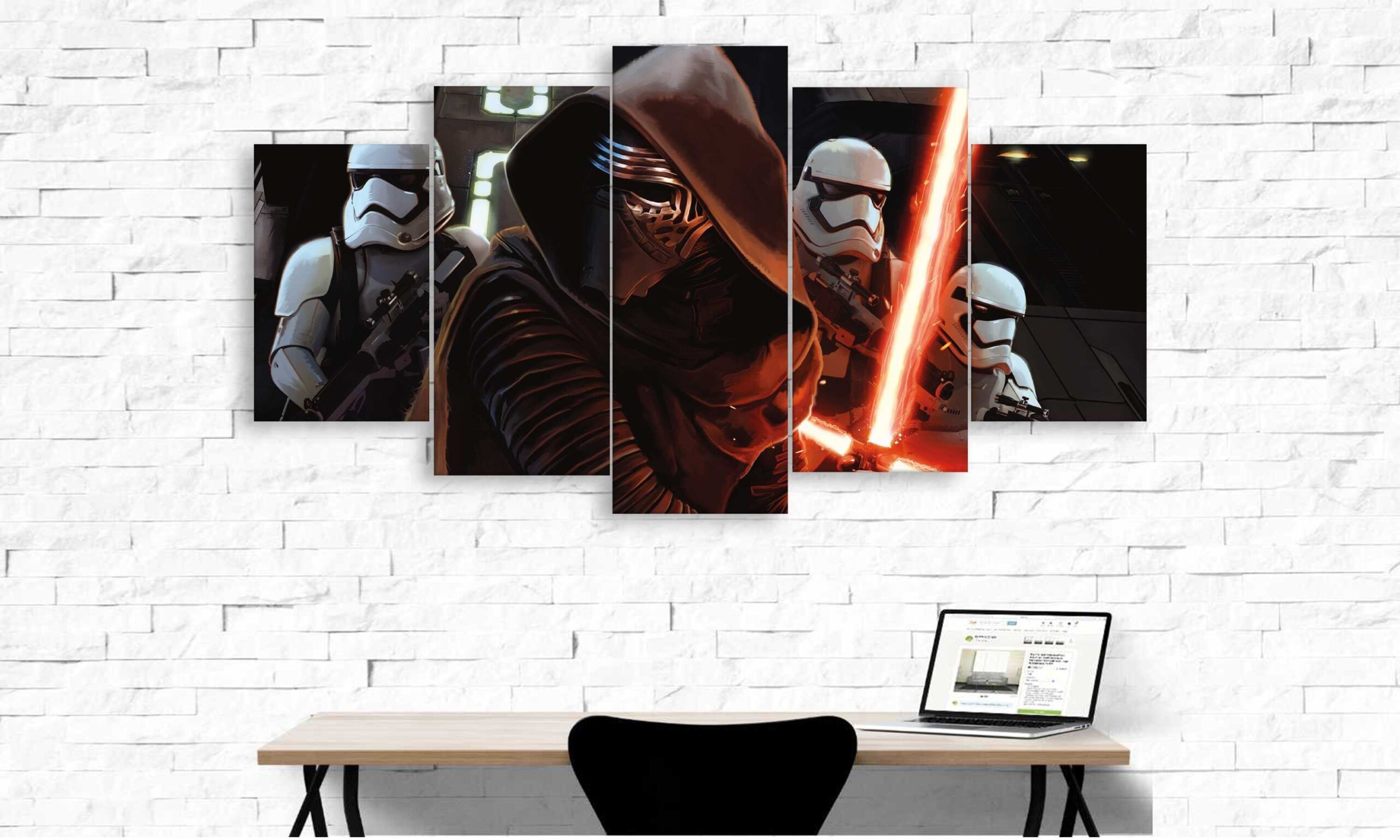 Darth Vader Kylo Ren And White Troopers – Movie Canvas Wall Art