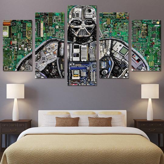 Darth Vader Motherboard Cartoon Canvas Wall Art