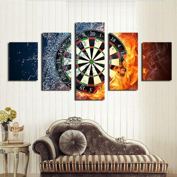 Darts Game Fire Ice Darts – Abstract Canvas Wall Art