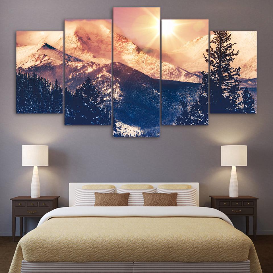 Dawn In Mountain – Mountain Canvas Wall Art