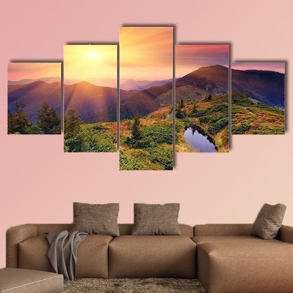 Dawn In Mountains Carpathians – Nature Canvas Wall Art