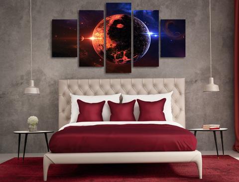 Day And Night On Earth – Space Canvas Wall Art