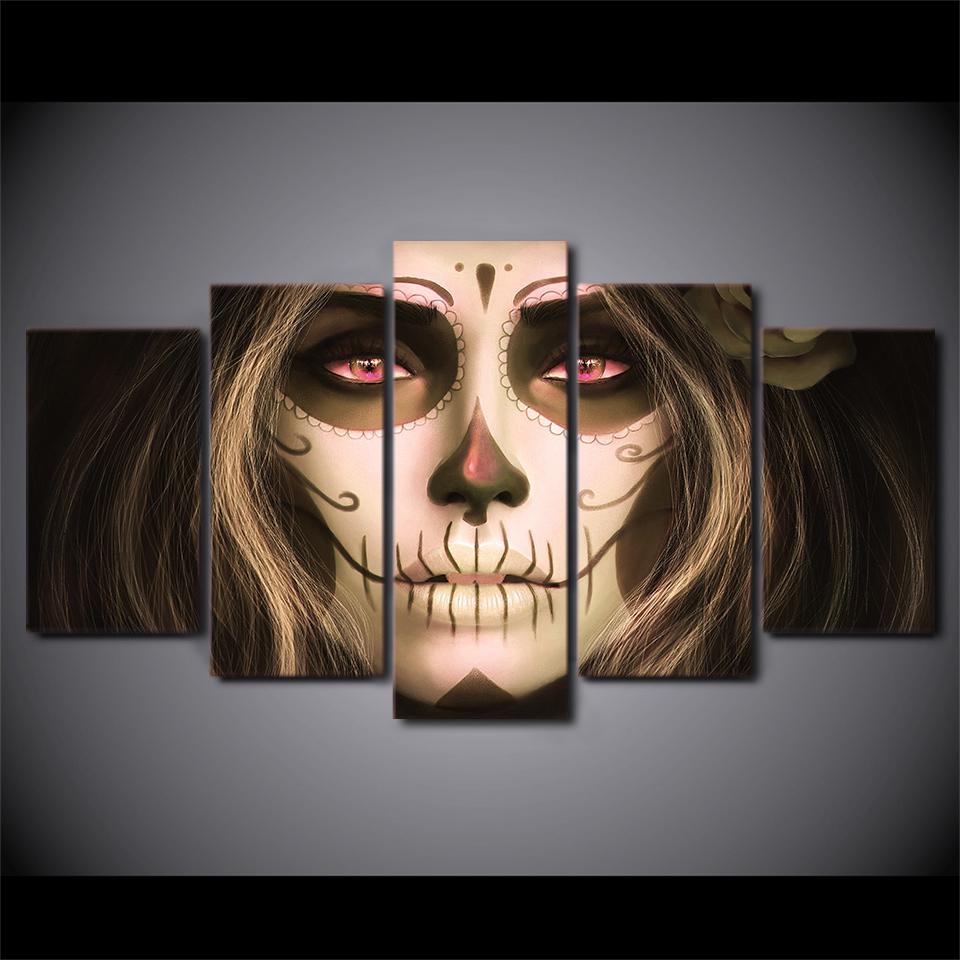 Day Of The Dead Face 04 – Abstract Canvas Wall Art