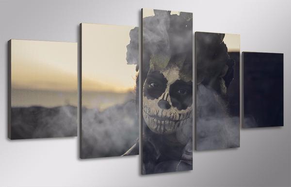 Day Of The Dead Face Group – Abstract Canvas Wall Art