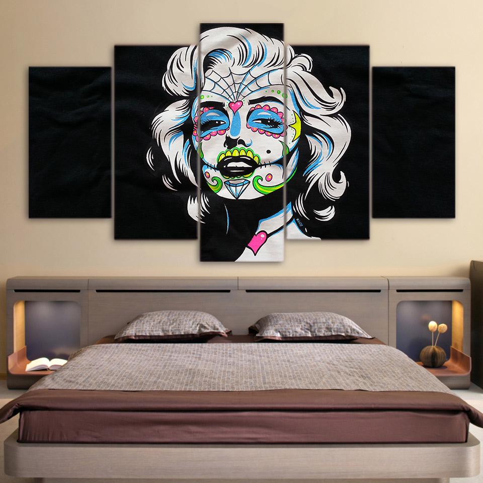 Day Of The Dead Face Marilyn Monro – Famous Person Canvas Wall Art