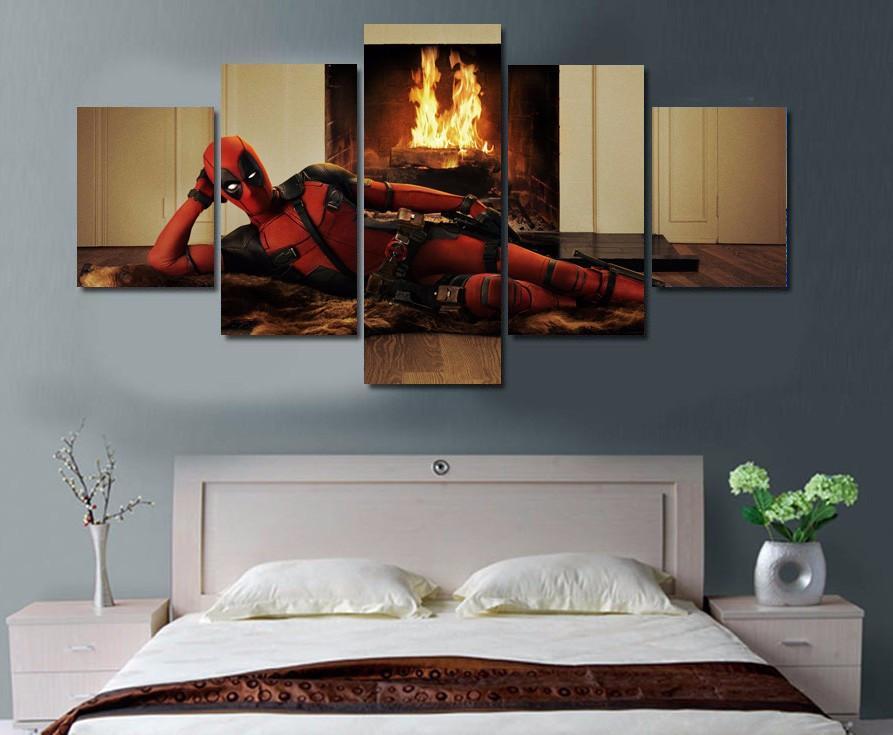 Deadpool Fireplace Limited Edition – Movie Canvas Wall Art