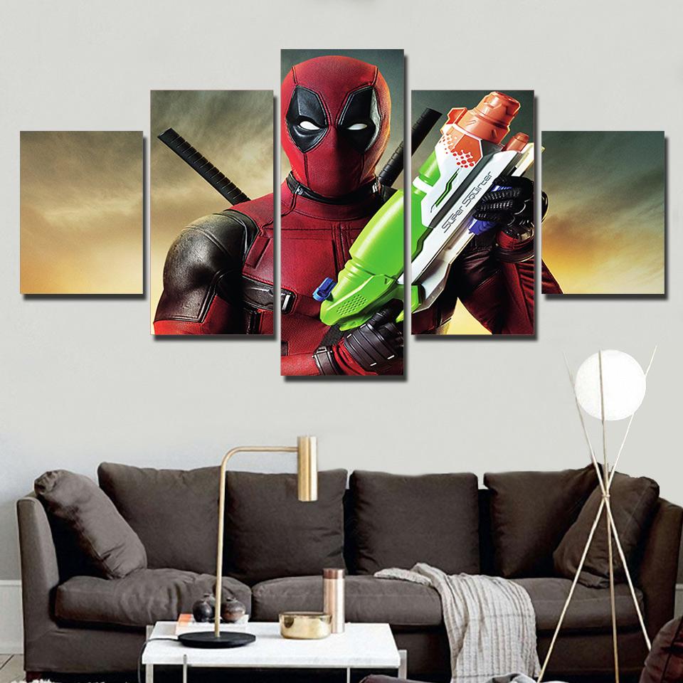 Deadpool Mask Gun Automatic 01 – Dc Canvas Wall Art
