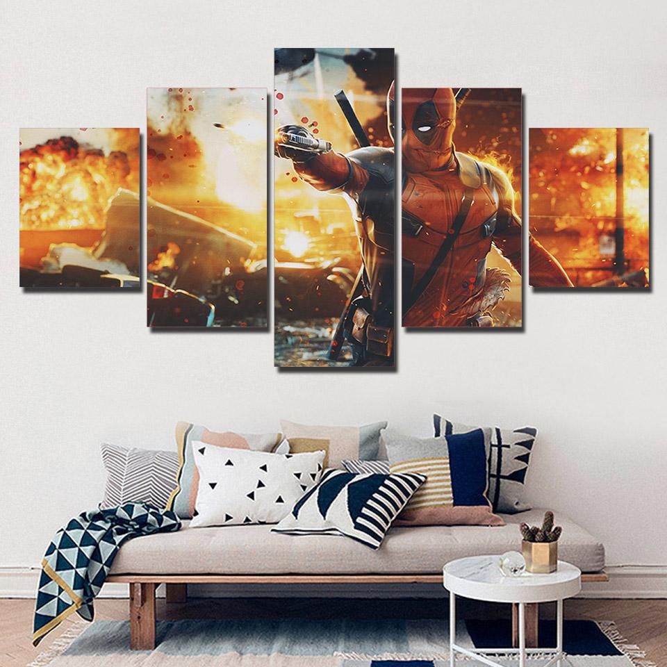 Deadpool Mask Gun Automatic – Dc Canvas Wall Art