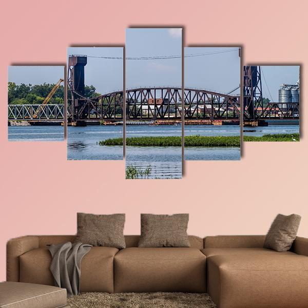 Decatur Alabama Tennessee River Draw-Bridge – Nature Canvas Wall Art