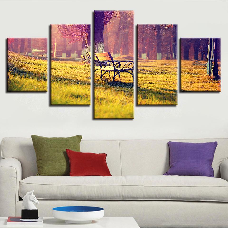 Deck Chair And Trees Sunshine – Nature Canvas Wall Art