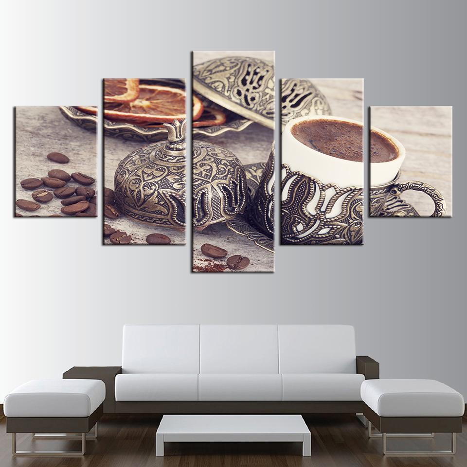 Decor Coffee Bean And Coffee Cup Kitchen – Nature Canvas Wall Art