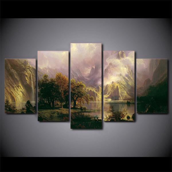 Decor Mountain Fog Lake 03 – Nature Canvas Wall Art