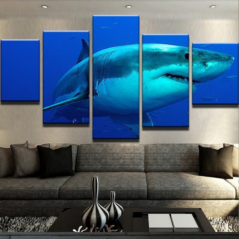 Deep Blue Shark – Animal Canvas Wall Art