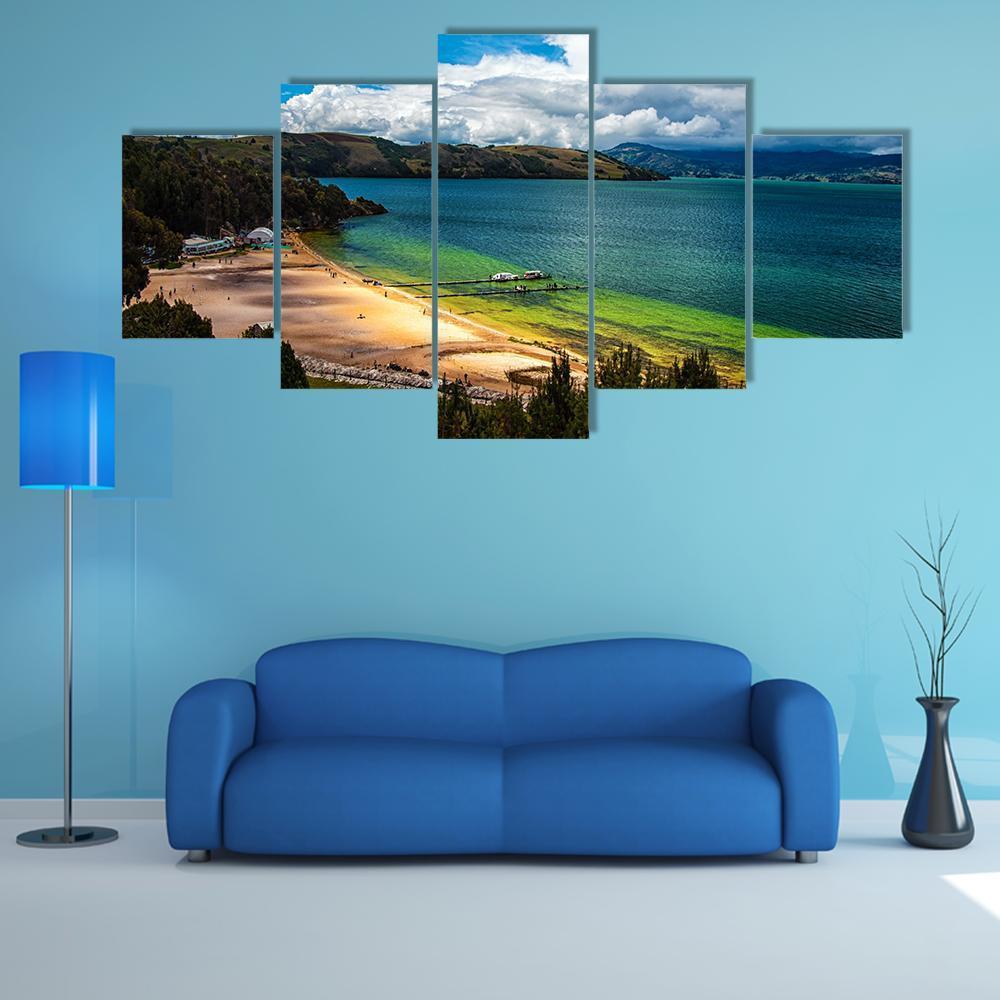 Deep Green And Blue Colors Of Lake Tota – Nature Canvas Wall Art