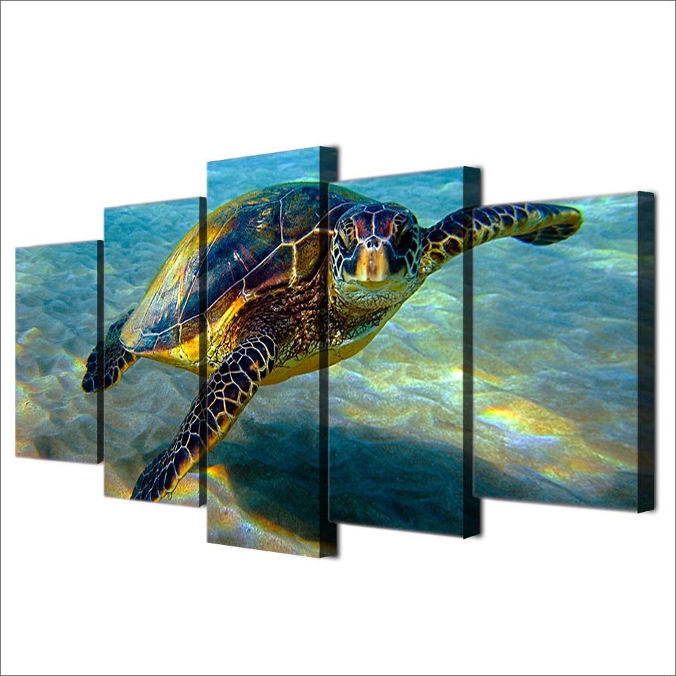 Deep Ocean Turtles – Animal Canvas Wall Art