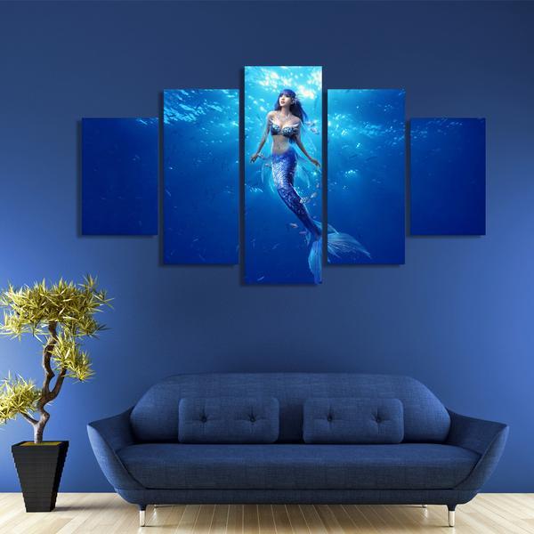Deep Sea Mermaid 01 – Ocean Canvas Wall Art