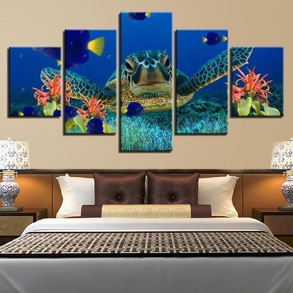 Deep Sea Turtles Animal – Canvas Wall Art