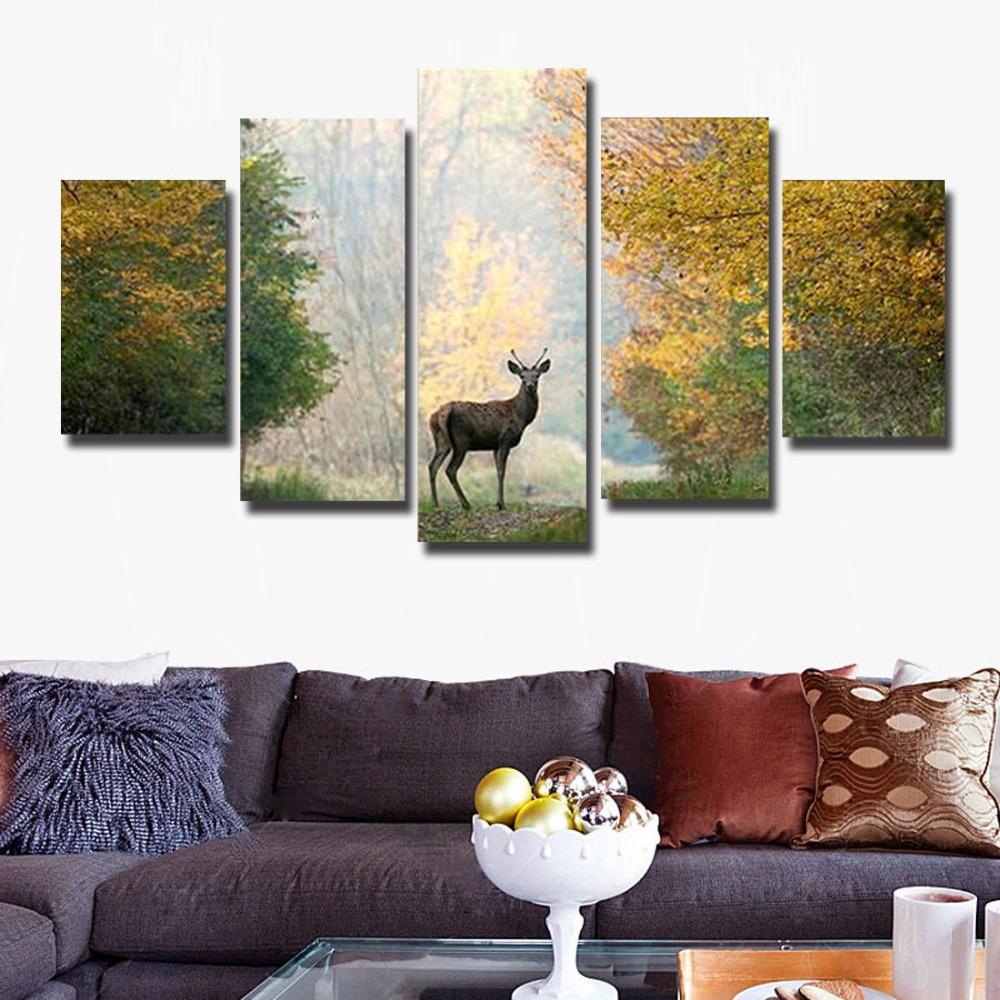 Deer Forest Tree – Animal Canvas Wall Art