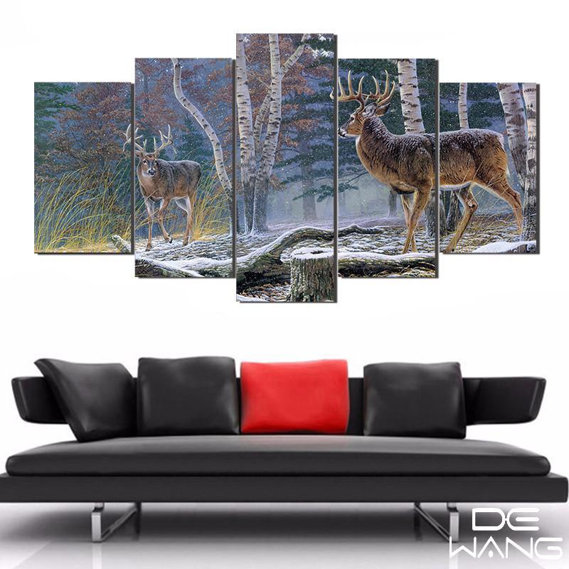 Deer In Forest 1 – Animal Canvas Wall Art