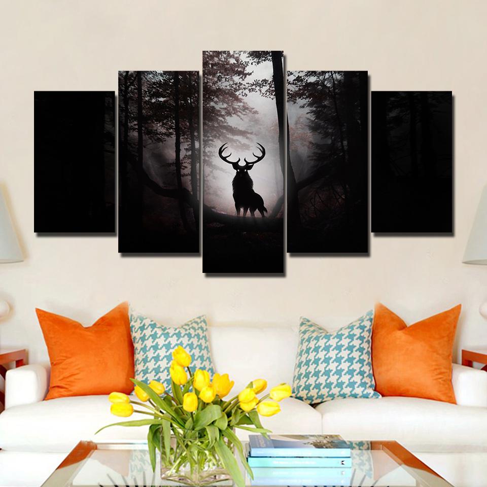 Deer In Forest 10 – Animal Canvas Wall Art