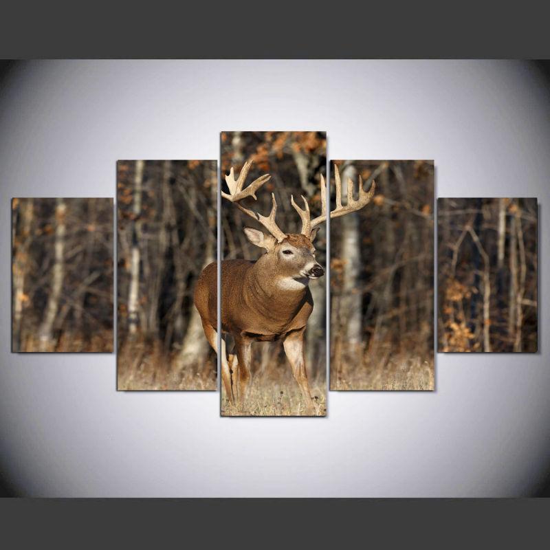 Deer In Forest – Animal Canvas Wall Art