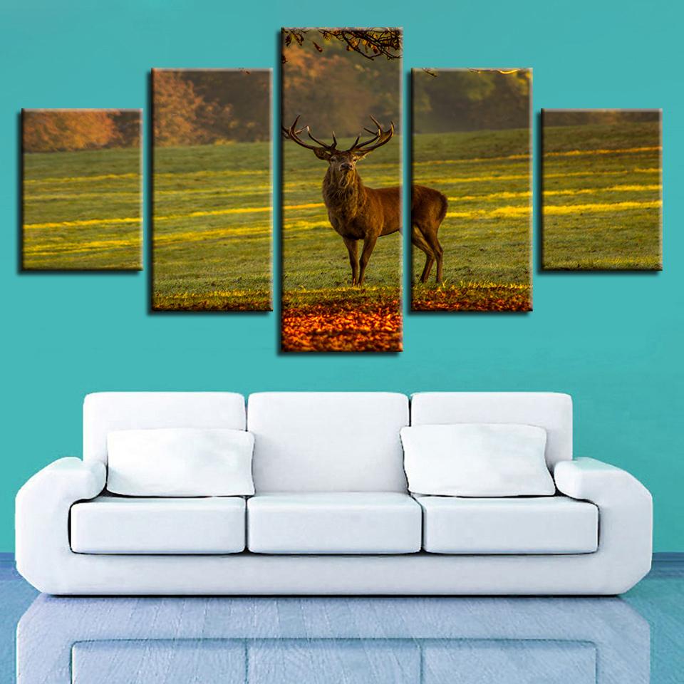 Deer In The Grass – Animal Canvas Wall Art
