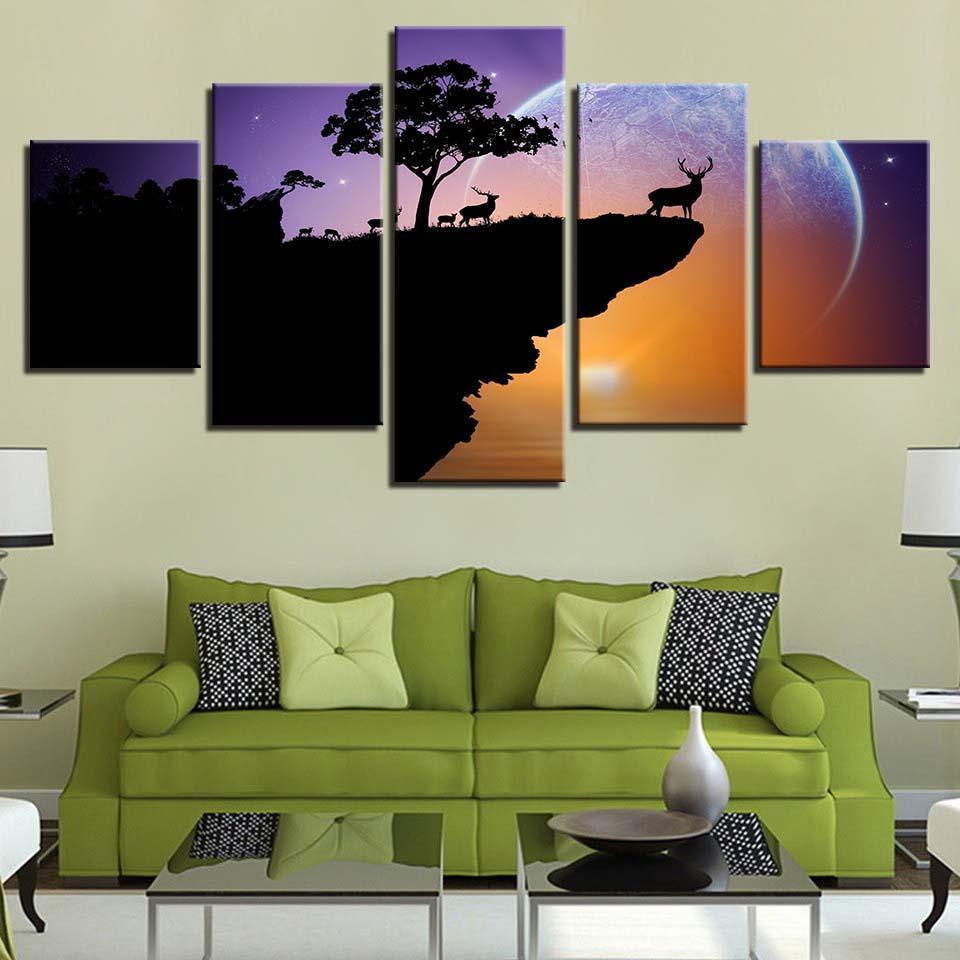 Deer On The Cliff – Animal Canvas Wall Art
