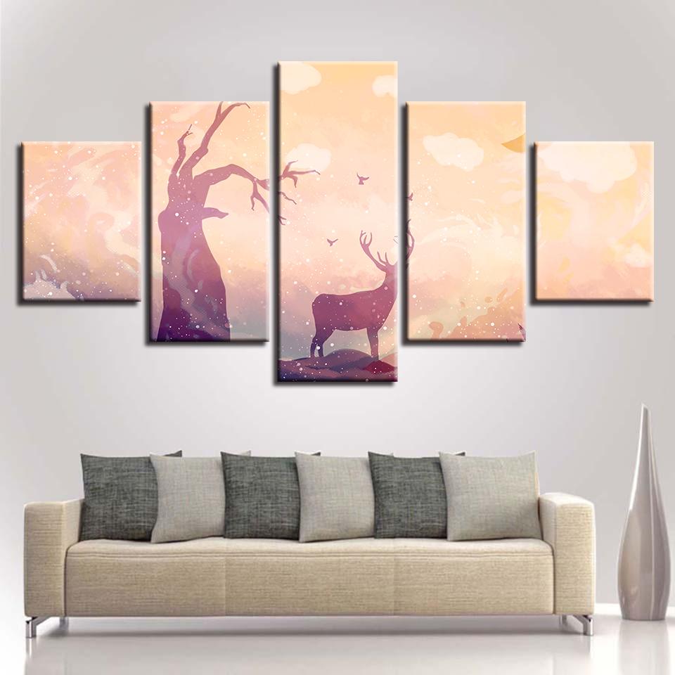Deer Tree – Animal Canvas Wall Art