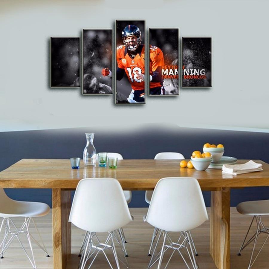 Denver Broncos Star Peyton Manning Football – Canvas Wall Art
