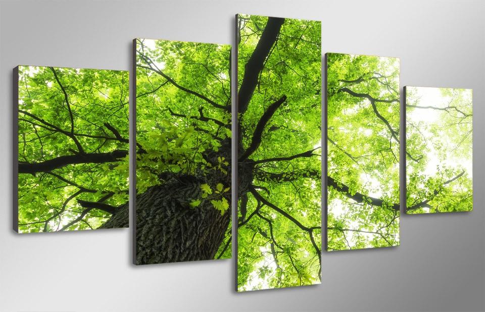 Derevo Listya Vetka Zelenyy – Nature Canvas Wall Art