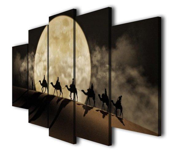 Desert Moon Camels – Animal Canvas Wall Art