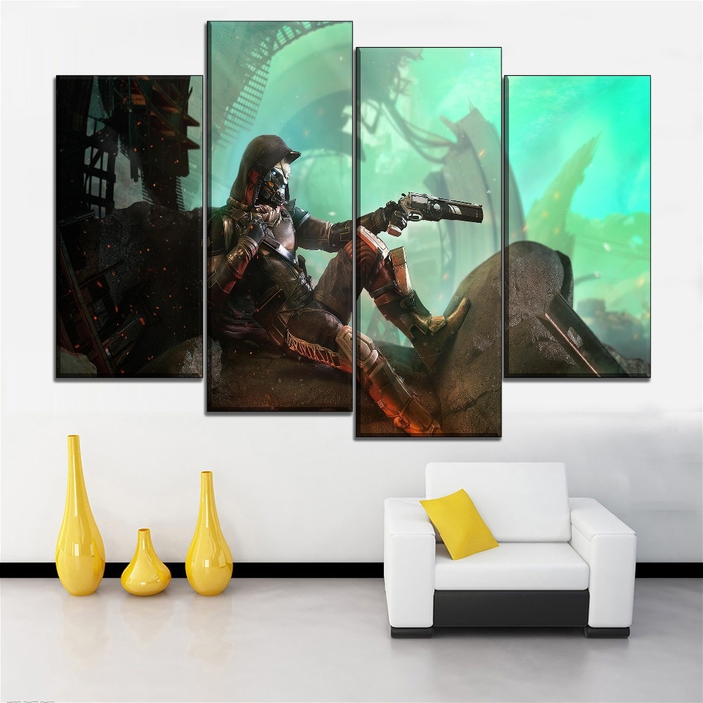 Destiny 2 Shooter Gaming 4 Pieces – Canvas Wall Art