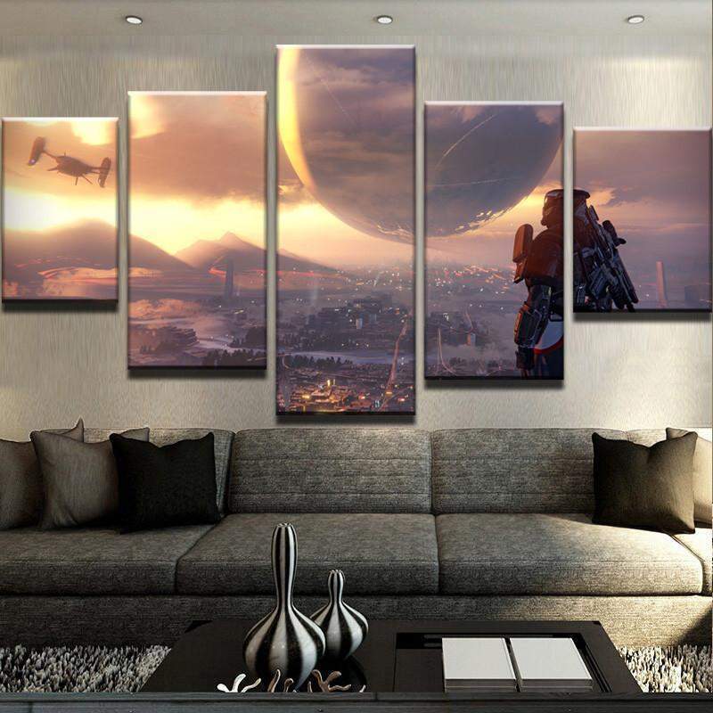Destiny Scenic And Galactic – Cartoon Canvas Wall Art